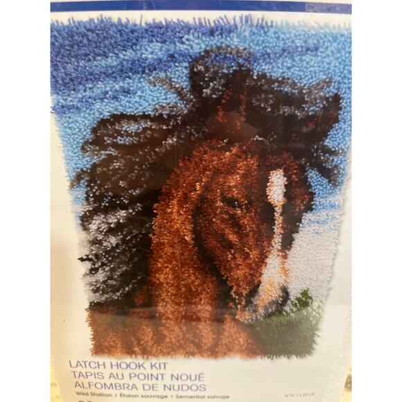 NEW SEALED Wonder Art Latch Hook Kit 426212 Wild Stallion 20” x 27” Horse Cowboy - Picture 5 of 7